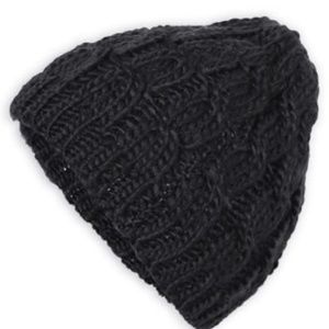 THE PERFECT LACE KNIT SLOUCH BEANIE (BLACK)